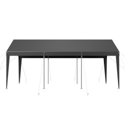 Autokatos 3 05 x 6 09 m galvanoitu teräsrunko PE kate harmaa säänkestävä