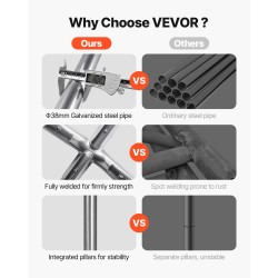 Autokatos 3,05 x 6,09 m galvanoitu teräsrunko PE-kate harmaa säänkestävä