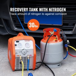 Kylmäaineen talteenottosäiliö 13,6 kg nesteluokitettu 400 PSI messinkinen Y-venttiili esitäytetty typellä