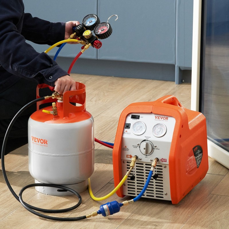 Kylmäaineen talteenottosäiliö 13,6 kg nesteluokitettu 400 PSI messinkinen Y-venttiili esitäytetty typellä