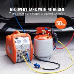 Kylmäaineen talteenottosäiliö 50 paunan kapasiteetti HP295-teräs 2,7 MPa Y-venttiili R22/R134A/R410A