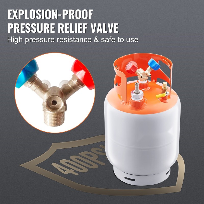 Kylmäaineen talteenottosäiliö HP295-teräs 13,6 kg kellukekytkimellä esitäytetty typellä