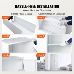 Teräksinen lukittava säilytyskaappi 800×400×1800 mm 2 magneettista ovea 4 säädettävää hyllyä