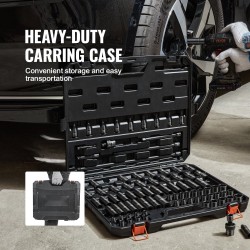 Iskuhylsysarja 3/8 tuuman kromi-molybdeeni-seosteräs 90 osaa SAE 1/4–3/4 ja 6–19 mm autonhuoltoon