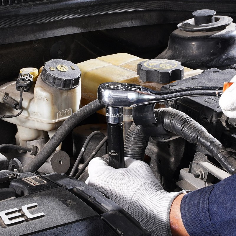 Iskihylsysarja kromivanadiiniteräs syvät 6-kulmaiset 1/2 tuuman vetoneliö 26 hylsyä 10–36 mm