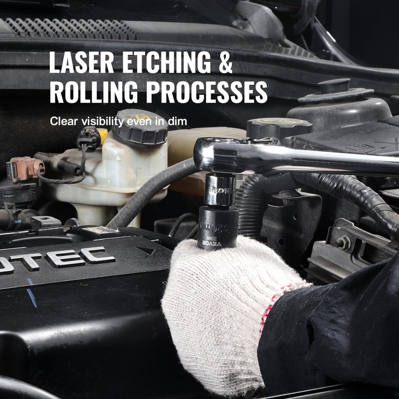 Iskuhylsysarja 3/8-vetoinen 14 osaa 7–20 mm 6-kulmainen Cr-Mo-seosteräs