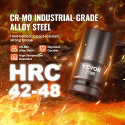 Iskevä 8-osainen hylsysarja CR-MO-seosteräs 1-tuumainen 2,5 cm kuusikulmainen säilytyskotelolla