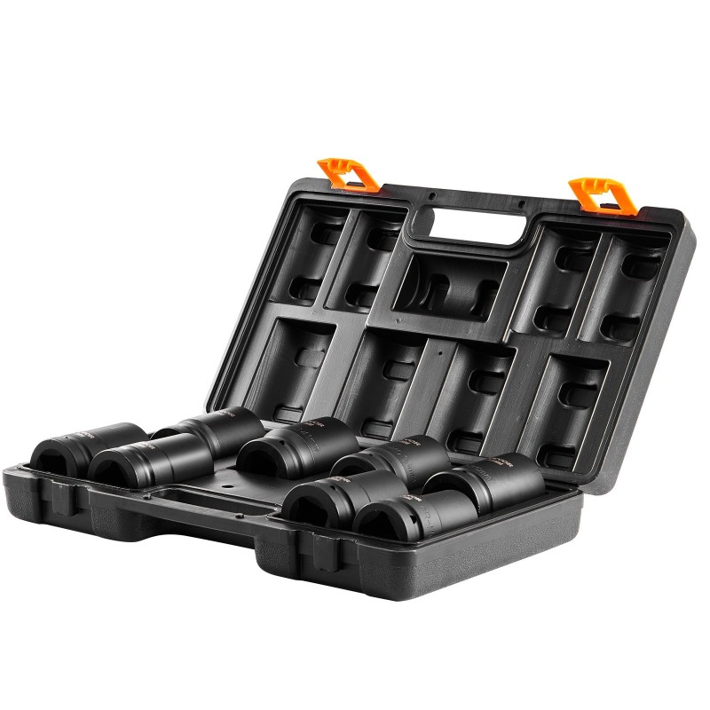 Iskevä 8-osainen hylsysarja CR-MO-seosteräs 1-tuumainen 2,5 cm kuusikulmainen säilytyskotelolla