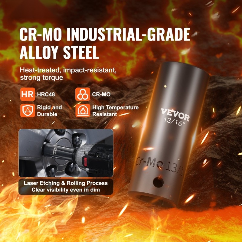 Iskuhylsysarja 59-osainen CR-MO-seosteräksestä SAE 5/16–1-1/4 ja 6–32 mm