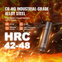 1/4 tuuman iskuhylsysarja Cr-Mo seosteräs 48 osaa SAE 3/16–9/16 ja 4–15 mm
