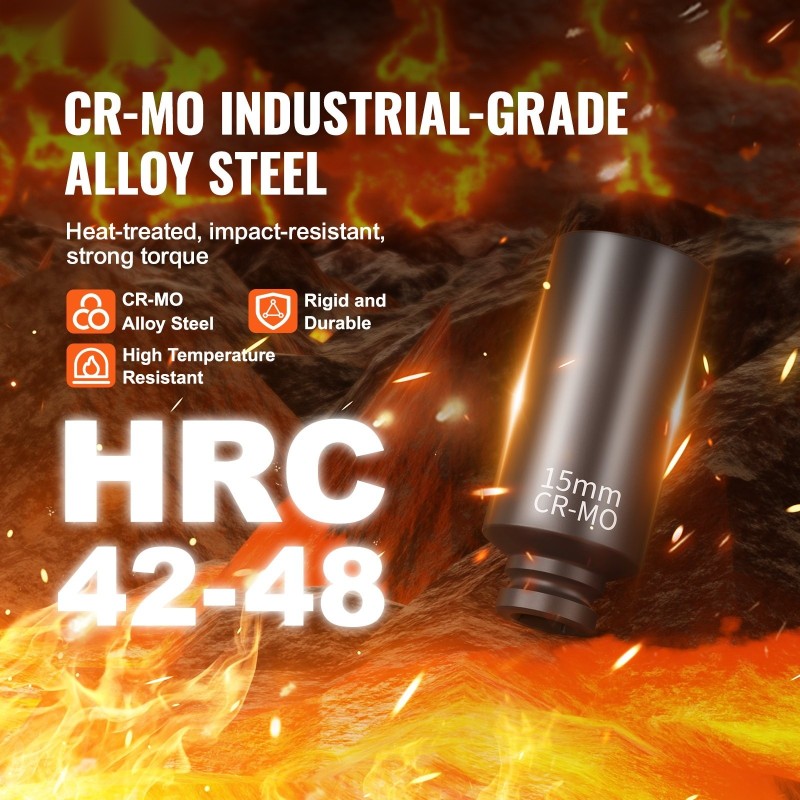 Pitkä iskevä hylsysarja 14-osainen 1/4 tuuman 4–15 mm CR-MO-seosteräs autonkorjaukseen