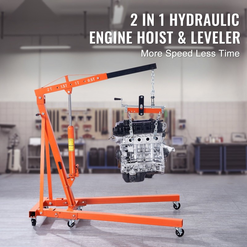 Moottorin kuormantasaaja teräsrunko 2 tonnia taittuva 6 pyörää