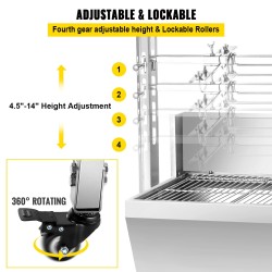 Pyörivä hiiligrilli ruostumatonta terästä 60 kg 25W moottori säädettävä vartaan korkeus