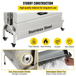 Grillivarras ruostumaton teräs 60 kilogramman kapasiteetti 40 watin moottori säädettävä korkeus