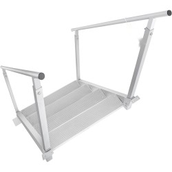 Alumiininen 4-portainen laituritikas säädettävä 30–38 tuumaa 500 paunaa kantavuus kaksinkertaiset kaiteet liukuestepolkimet