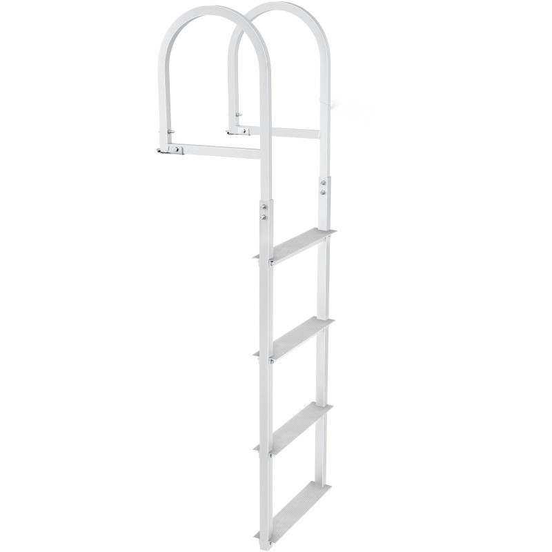 Laituri- ja venetikas irrotettava alumiininen neljä-askelmainen leveillä liukuesteaskelmilla