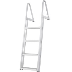 Irrotettava 4 askelmainen laituritikas veneille alumiiniseosrunko 4 tuumaiset askelmat liukuesteillä 350 paunan kantavuus