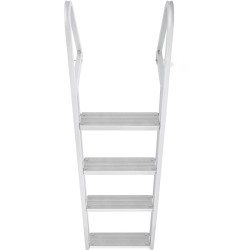 Irrotettava 4-askelmainen laituritikas veneille alumiiniseosrunko 4-tuumaiset askelmat liukuesteillä 350 paunan kantavuus