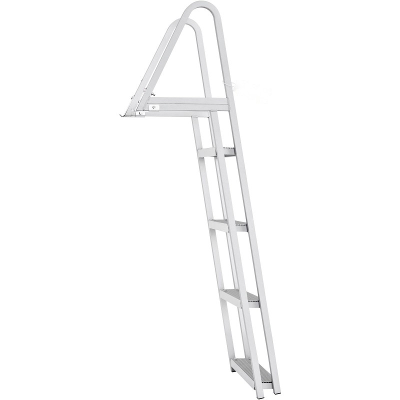 Irrotettava 4-askelmainen laituritikas veneille alumiiniseosrunko 4-tuumaiset askelmat liukuesteillä 350 paunan kantavuus