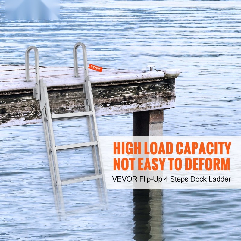 Laituritikkaat alumiiniseos kääntyvät 4-askelmaiset leveät askelmat 159 kg kantavuus