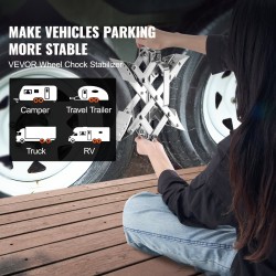 X-muotoinen hiiliteräs pyörävakaaja 2 kpl renkaiden väli 3,8–25,4 cm säilytyslaukku ja räikkäavain