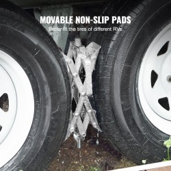 X-muotoinen hiiliteräs pyörävakaaja 2 kpl renkaiden väli 3,8–25,4 cm säilytyslaukku ja räikkäavain