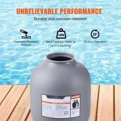 Hiekkasuodatin HDPE-polymeeri 16 tuumaa suurin virtaus 35 GPM 7-toimintoinen monitieventtiili