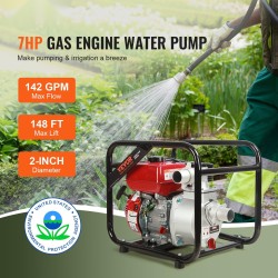 Bensiinikäyttöinen 2 tuuman vesipumppu 5 kW 537 l/min 45 m