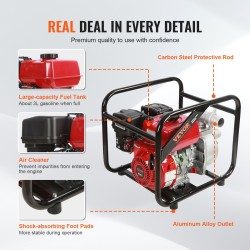 Bensiinikäyttöinen 2 tuuman vesipumppu 5 kW 537 l/min 45 m