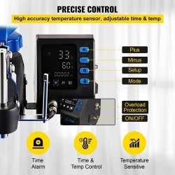 Lämpöpuristin kuusitoiminen teflonpinnoitettu 30x38 cm lämmityslevy 1000W