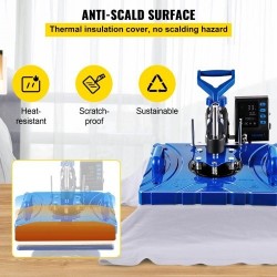 Lämpöpuristin kuusitoiminen teflonpinnoitettu 30x38 cm lämmityslevy 1000W