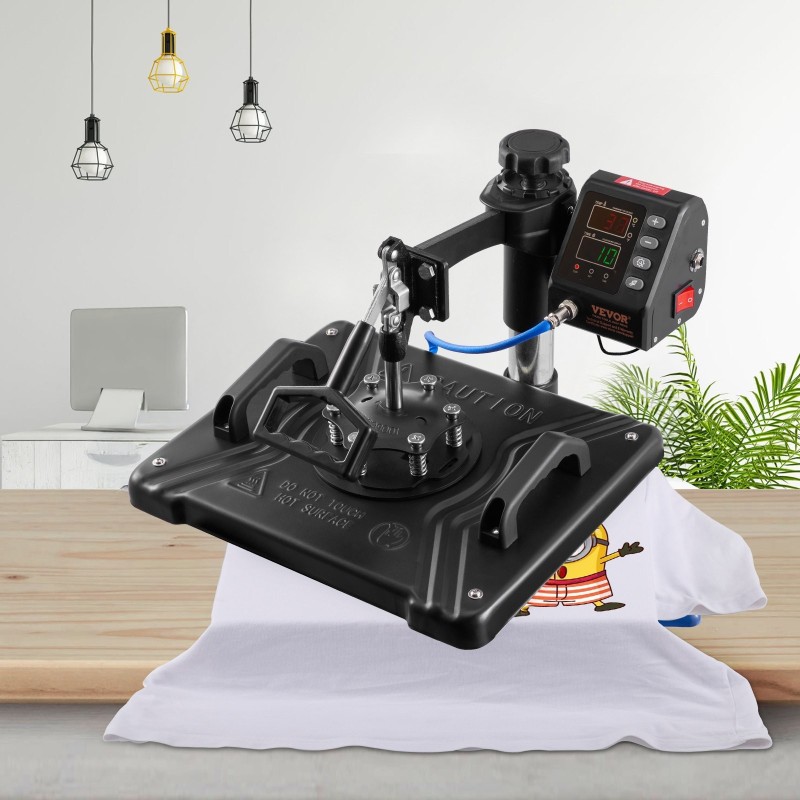 Lämpöprässi teflonpinnoitettu 30 x 38 cm 10-in-1 1000 W 360 asteen kääntyvä