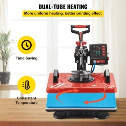 Lämpöprässäyskone teflon 30 x 38 cm 10 toimintoa 360 asteen kääntyvä