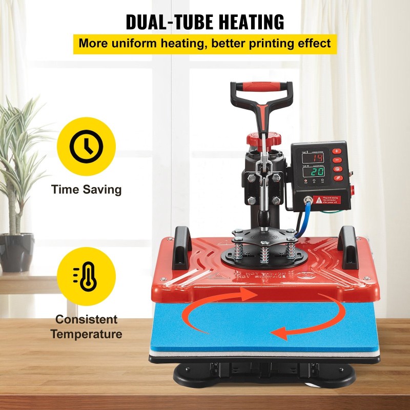 Lämpöprässäyskone teflon 30 x 38 cm 10 toimintoa 360 asteen kääntyvä