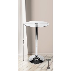 Pyöreä lasinen seisomapöytä baareille ja tapahtumiin 60 cm