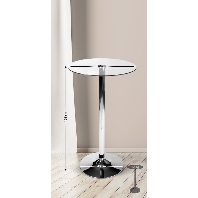 Pyöreä lasinen seisomapöytä baareille ja tapahtumiin 60 cm
