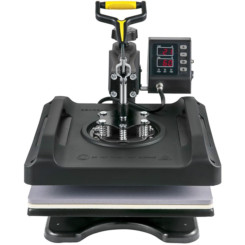 Monitoimilämpöprässi 38 x 38 cm teflon-pinnoitettu 360 astetta kääntyvä kaksiputkinen lämmitys