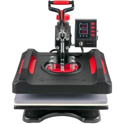 Lämpöprässi 38x38cm 5-toiminen 1200 W 360° kääntyvä tekstiileille, mukeille, lautasille ja lippiksille