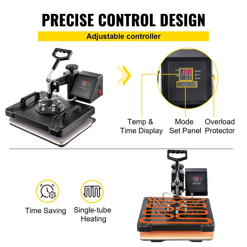 53-tuumainen vinyylileikkuri ja monitoimilämpöpuristin painopinta 29x38cm T-paitoihin mukeille lippiksiin