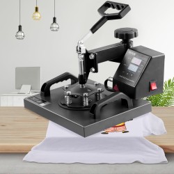 Lämpöprässi 25x30 cm kaksiosainen tasoprässi ja lippisprässi Teflon-pinnoitettu digitaalinen ohjaus