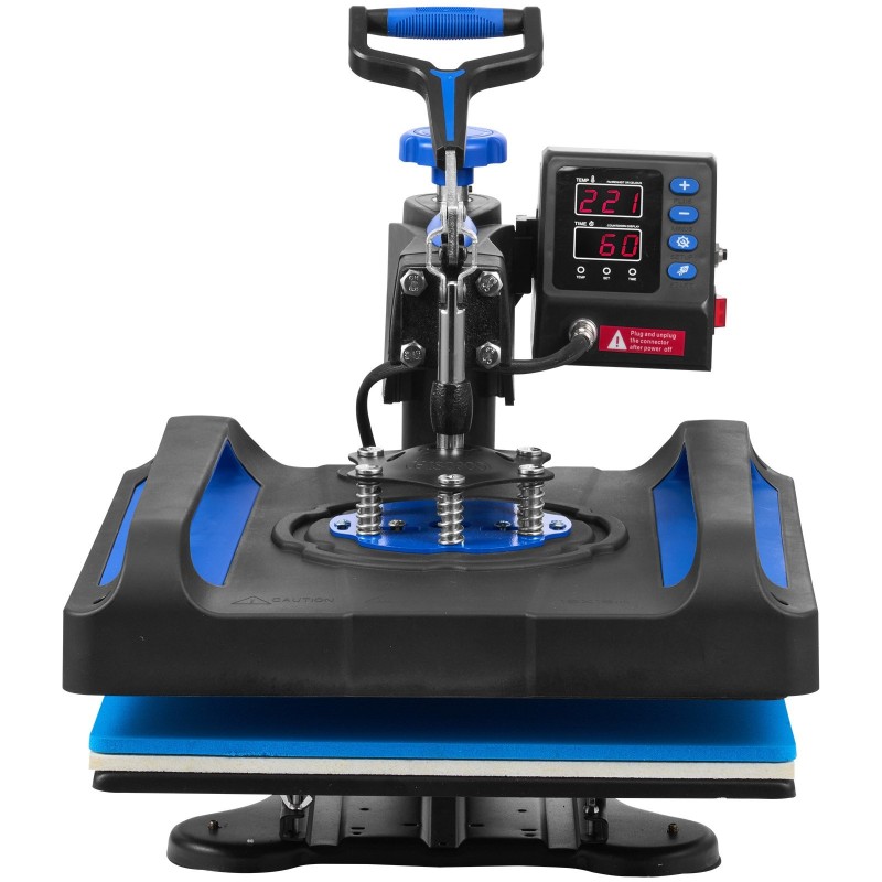 Lämpöprässi 38 x 38 cm lämmityslevy t-paidoille digitaalinen ajastin 360 asteen kääntyvä