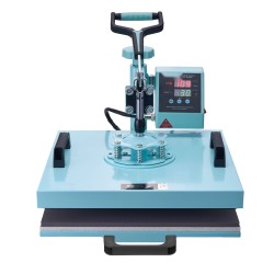 Lämpöprässi peltilevy alumiiniseos 380 x 380 mm 8 osainen lisäosilla T paitoihin mukeille lippiksiin