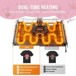 Lämpöprässi 8-in-1 muovi alumiiniseos lämpölevy 290 x 380 mm musta-pinkki