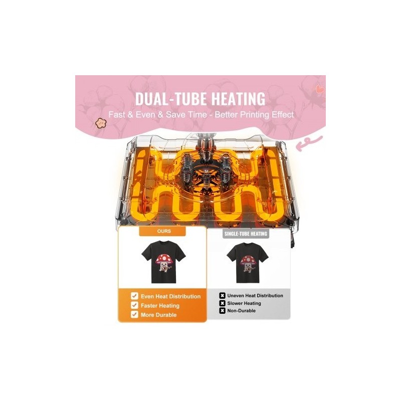 Lämpöprässi 8-in-1 muovi alumiiniseos lämpölevy 290 x 380 mm musta-pinkki