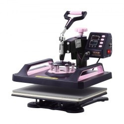 Lämpöprässi 8-in-1 muovi alumiiniseos lämpölevy 290 x 380 mm musta-pinkki