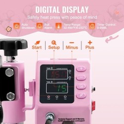 Lämpöprässilaite 300 x 250 mm pinkki T-paitojen ja tekstiilien painamiseen