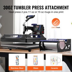 Lämpöprässi 5-toiminen 380 x 380 mm muovi alumiini muki ja tekstiilit