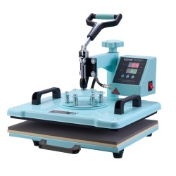 Lämpöprässi teräs alumiini 300 x 380 mm 8-osainen vaatteille ja mukeille vihreä