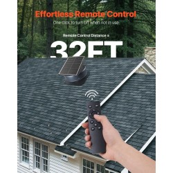 Ullakkotuuletin alumiiniseos 42 wattia aurinkokäyttöinen harjaton moottori termostaatti langaton kaukosäädin