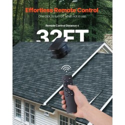 Kattotuulettaja aurinkokäyttöinen ullakolle 50 wattia alumiiniseos termostaatti savuanturi kaukosäädin